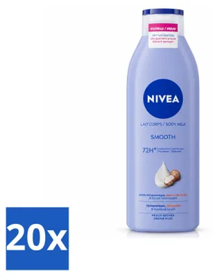 Imagen del producto de 20 unidades de crema corporal NIVEA para piel seca, con manteca de karité, de 250 ml. Paquete económico