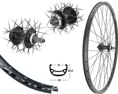 Produktbild von Bärwinkels Hinterrad 28" / 29" Zoll Disc DH21 schwarz 6-Loch Schraubkranz 6,7- fach Laufrad