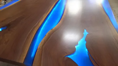 Produktbild von Esstisch River Table Echtes Holz Flusstisch 260x110 Massive Tische Epoxidharz