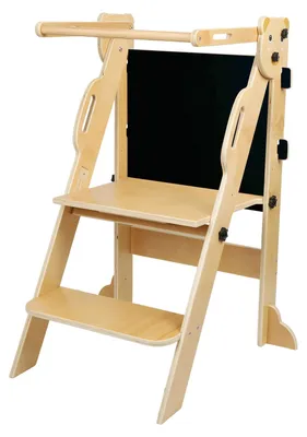 Produktbild von Lernturm für Kinder - Montessori-Beobachtungsturm - Klappbar - Höhenverstellbar - Holz - Ab 1 Jahr - Naturholz