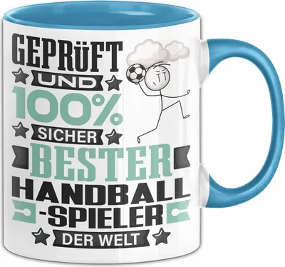 Produktbild von Handballspieler Geschenk Lustiger Spruch für Handballspieler Geschenkidee Bester Handballspieler Der Welt (Blau)