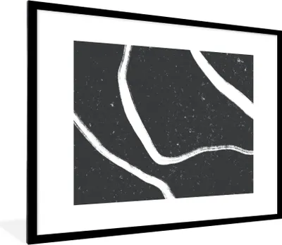 Produktbild von MuchoWow® Gerahmtes Poster Linie - Minimalismus - Gestaltung 80x60 cm - Poster mit Schwarzem Bilderrahmen Wandposter Rahmen Foto Bilder - Schlafzimmer-Dekorationen - Fotoposter