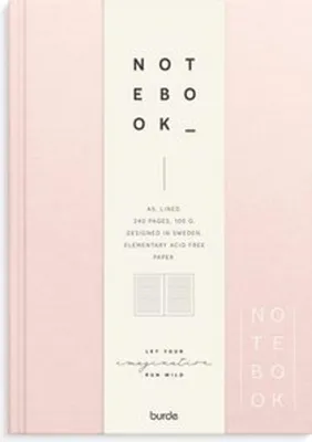 Image de Burde carnet de notes textile rose ligné A5