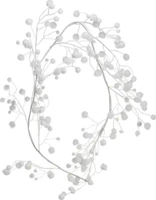 Produktbild von Schneeballgirlande Winterdeko Weiß Glitzer L125cm Weihnachtsdeko Tischdeko