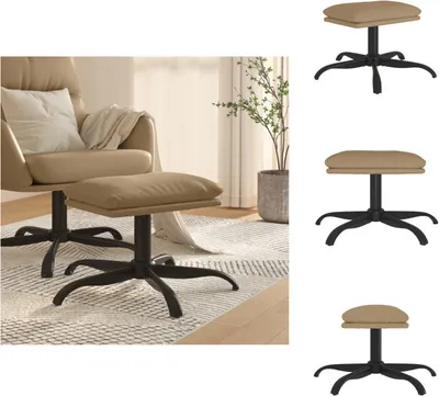 Obrázok produktu pre vidaXL Taburetka Cappuccino-Brown 60x60x36 cm Imitácia kože - čalúnená taburetka