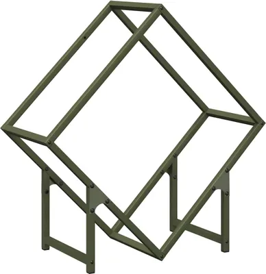 Zdjęcie produktu dla vidaXL Stojak na drewno opałowe oliwkowozielony 60x25x60 cm Stal walcowana na zimno