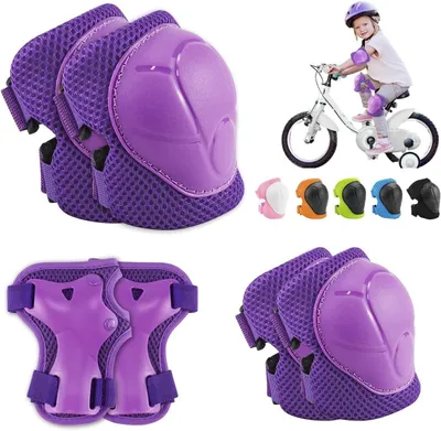 Immagine prodotto di Set di protezioni per ginocchia, gomiti e polsi 6-in-1 per bambini, ideale per pattinaggio e ciclismo