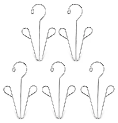 5 Schuhhaken, hängender Schuhorganizer, silber, Edelstahl