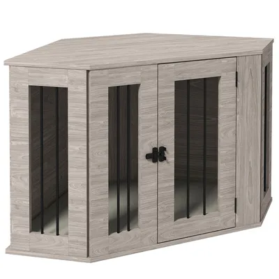 Produktbild von PawHut Hundekäfig Eckige Hundehütte Hundebox mit Kissen, Hundehaus mit Türriegel