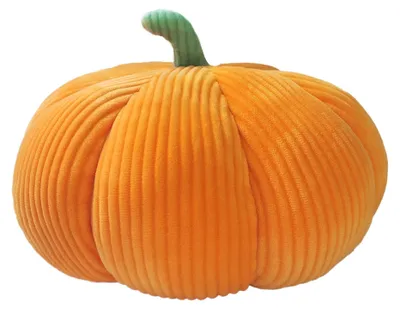 Pompoenkissen 18 cm rund – Herbst-Dekokissen Halloween gelb-orange