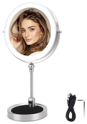 Productafbeelding van Make-up spiegel met verlichting - Oplaadbaar - Draaiend - 1X/5X vergroting