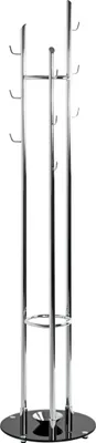 Produktbild von HAKU Möbel Garderobenständer chrom-schwarz - Maße: H 183 cm x Ø 40 cm; 89255