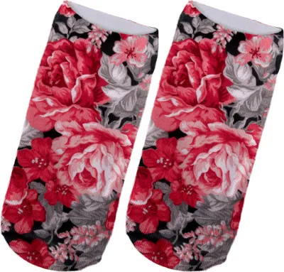Produktbild von Sneaker Socken Rosen, Einheitsgröße, Strümpfe Blumen Socke Füßlinge
