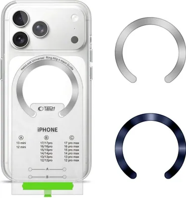 Produktbild von Magnetplatten Tech-Protect MMP-210 Magnetic MagSafe Ring für Hüllen ohne Magsafe, Schwarz / Dunkelblau