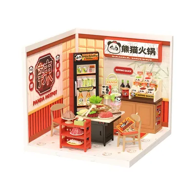 Produktbild von ROBOTIME Rolife DIY House: Asiatisches Restaurant mit LED-Beleuchtung 127 dlks