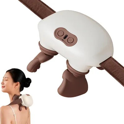 Produktbild von Nackenmassagegerät Shiatsu, Rücken- & Schultermassagegerät mit Knetmassage, Wärmefunktion & 3 Geschwindigkeiten – Für Kopf, Rücken & Beine