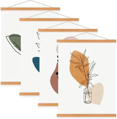 Zdjęcie produktu dla Magnetyczne listwy do zawieszania obrazów „4 Poster” – 50 x 70 cm, drewniane
