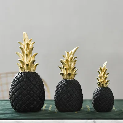 Zdjęcie produktu dla Nordycki nowoczesny żywiczny ananas Dekoracja do salonu Szafka na wino Okno Pulpit Dekoracja domu