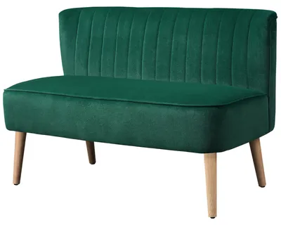 Produktbild von HOMCOM Sofa 2-Sitzer Stoffsofa Couch Polstersofa Loungesofa breit Dunkelgrün