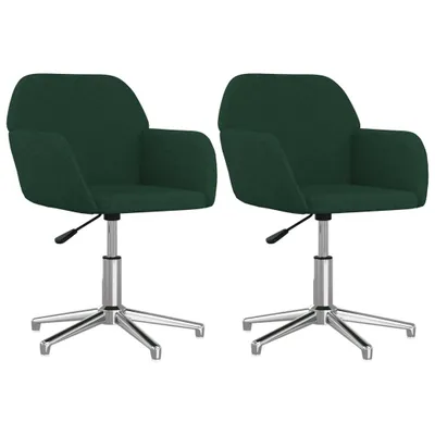 Immagine prodotto di vidaXL Sedie da pranzo 2 pz. Girevoli in tessuto verde scuro
