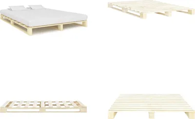 Obrázek produktu pro vidaXL Postel z masivní borovice z palet 200×200 cm - Rám postele - Rámy postelí - Postel - Postel