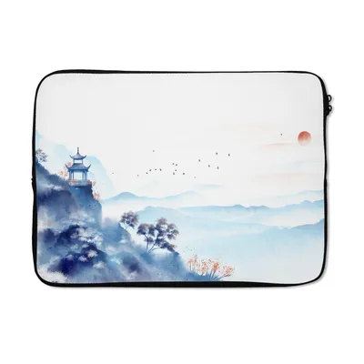 Produktbild von MuchoWow® Laptop Hülle 14 ZollMalerei - Ölfarbe - Natur Laptoptasche - Laptoptasche - Stoßsicher - Schutzhaube