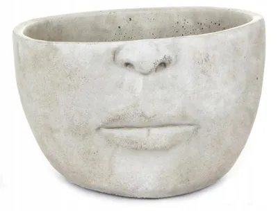 Produktbild von Styldekor Beton-Blumentopf mit Gesicht 30x18cm Grau