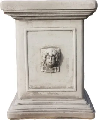Produktbild von Schöner Sockel mit Gesicht perfekt für den Garten die Terrasse oder den Vorgarten ist Frostfest Witterungsbeständig und Neu 45cm H, JA-037