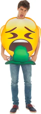Produktbild von Brech-Emoji Faschingskostüm gelb-grün - Einheitsgröße