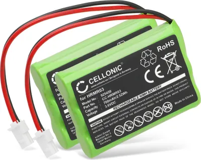 Produktbild von subtel 2x Akku für Babyphone Kompatibel mit Motorola MBP36S, MBP36, MBP482, HRMR03 - (700mAh, 3.6V)