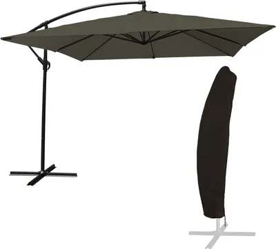 Image de Parasol déporté MOLOKAI carré 2,7x2,7m gris + housse