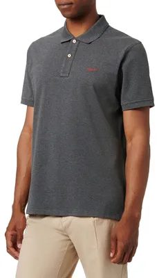 Produktbild von Gant Herren REG Contrast Pique SS Rugger Polohemd, Antracit Melange, Standard – Größe 5XL