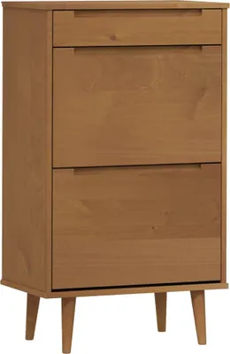 Obrázek produktu pro vidaXL Botník MOLDE Brown 59,5x35x103 cm Borovicový masiv