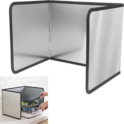 Image de protection anti-éclaboussures pour cuisinière Paroi pliante, Dosseret de cuisine 3 côtés, Protection anti-éclaboussures de graisse pour cuisine, cuisinière, poêle, mur 40*30.5*30cm