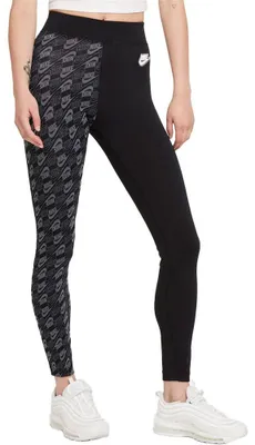 Productafbeelding van NIKE dames leggings, all-over print, Futura-model, zwart, maat XS