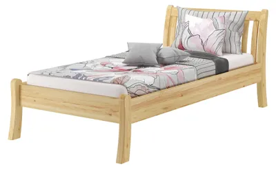 Produktbild von Gästebett Einzelbett Echtholzbett 100x200 hohe Sitzkante Kiefer massiv V-60.61-10ohne Zubehör