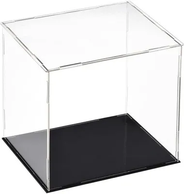 Zdjęcie produktu dla Pudełko ekspozycyjne z akrylu, 30 x 25 x 30 cm - bez tkaniny - czarna podstawa - organizer do figurek kolekcjonerskich - witryna