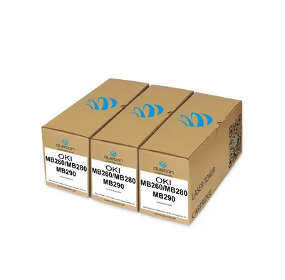 Produktbild von 3x MB260/MB280/MB290, 1240001 Toner Druckertoner Patrone Schwarz kompatibel mit OKI MB260 280 290