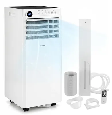 Produktbild von COSTWAY Mobile Klimaanlage 9000BTU, 4 in 1 Luftkühler mit Luftentfeuchter, Ventilator, Schlafmodus, Fernbedienung & 24H Timer, Klimagerät tragbar