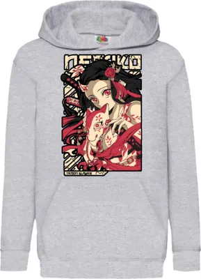 Immagine prodotto di Felpe con cappuccio per bambini Anime Manga Demon Anime Slayer Nezuko Kamado 04 Nezuko Demon, 5-6 Jahr - 116 / Gris