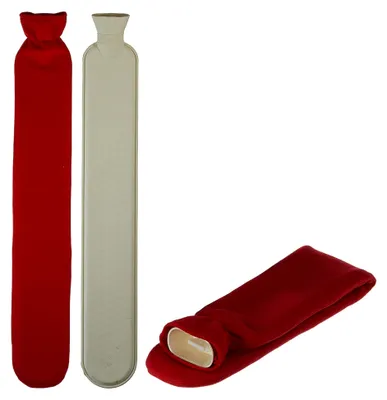 Produktbild von Wärmflasche im Schlauchdesign in Grau oder Rot, 2 Liter, 72 cm lang für Nacken und Schulter (rot)