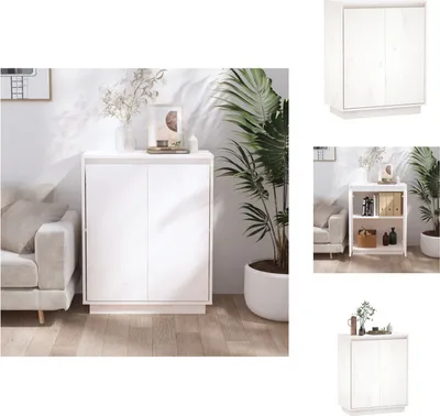 Image de vidaXL Sideboard Blanc 60x34x75 cm Pin massif - Sideboards