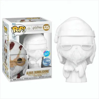 A Funko Pop! vinyl figure of Albus Dumbledore in its packaging and also displayed outside of the packaging.