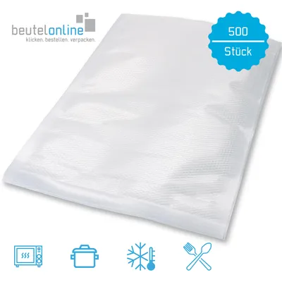 Produktbild von Vakuumbeutel goffriert Lebensmittel 200 x 300 mm Vakuumfolie 500 Stk.