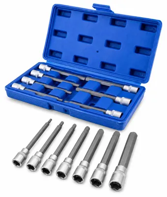 Produktbild von Bituxx Innensechskant Bit Satz 7tlg, H3-H10, 3/8 Aufnahme, 110 mm lang, blau, MS-17665