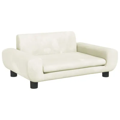 Zdjęcie produktu dla vidaXL Legowisko dla psa kremowe 70x45x33 cm aksamitne