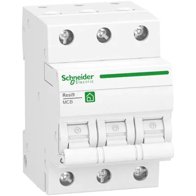 Immagine prodotto di Schneider Electric Interruttore magnetotermico Resi9 3P, 6 A, caratteristica C, 10 kA R9F28306