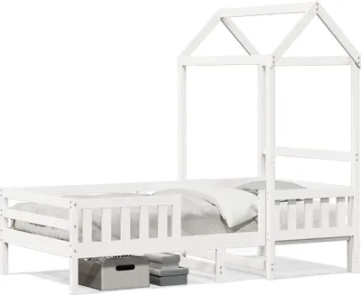 Immagine prodotto di Letto in legno massiccio con tetto bianco 75x190 cm pino