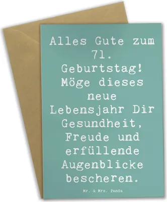 Produktbild von Mr. & Mrs. Panda Glückwunschkarte Spruch 71. Geburtstag - Meeresbrise - Geschenk, besondere Anlässe, Grußkarte, Alles Gute zum, kommunionskarte, Meilenstein, Dankbarkeit