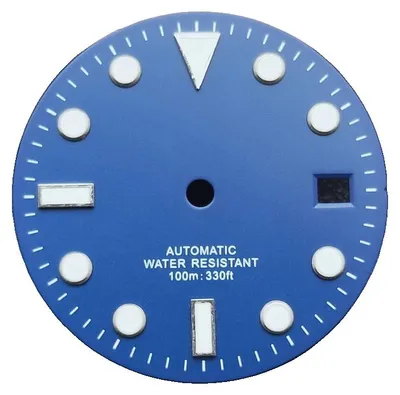 Imagen del producto de Reloj Uhrengesicht, compatible con múltiples funciones, diseño elegante sin números, color azul, modelo Fit NH35-b